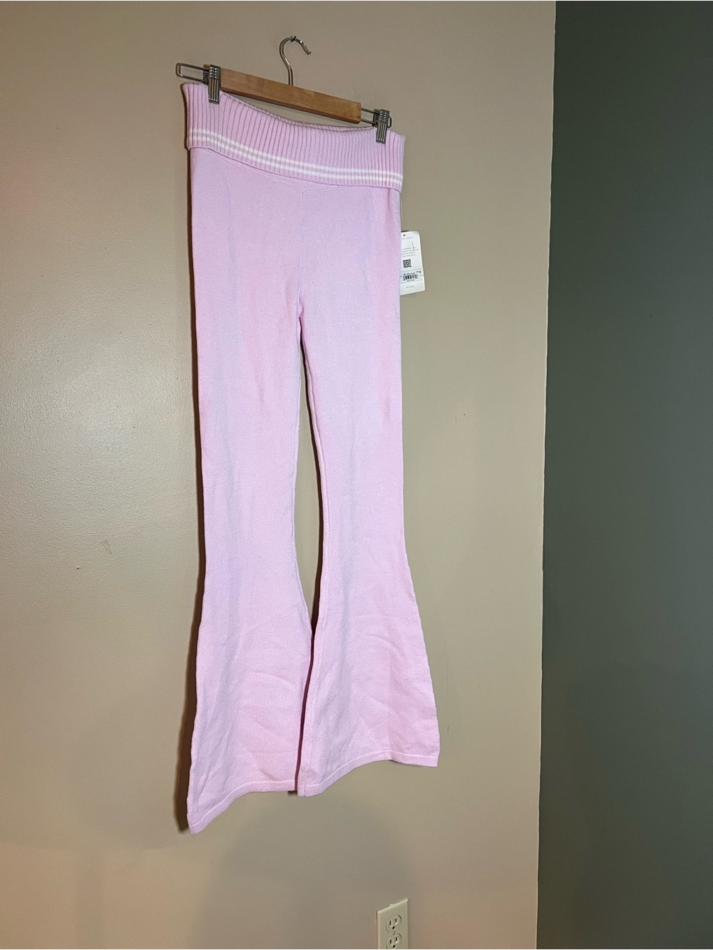 Altard State As Revival Pink Knit Pullover Flared Pants
